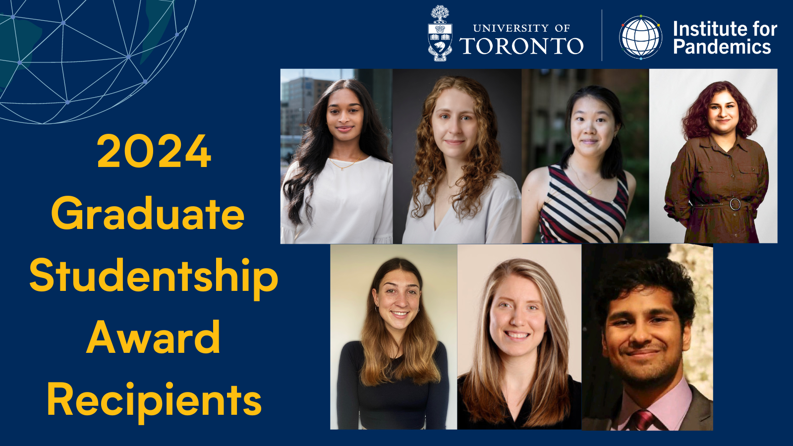 Graphic with headshots of the IfP graduate studentship award recipients